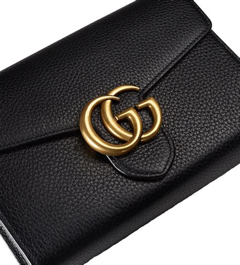 gucci white gg marmont chain wallet bag|genuine gucci women wallet.